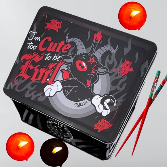 NWOT Killstar Evil Cutie Baby Baphy Metal Lunchbox - Picture 1 of 2